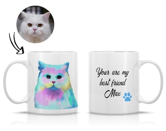 Custom Coffee Mug, Personalized Pet Mug, Custom Cat Dog Mug, Portrait from Photo, Dog Dad Mug, Dog Mom Mug, Dog Gift, Cat Gift