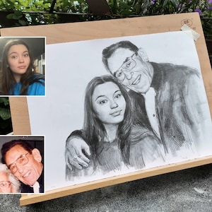 Portrait from Photo, Custom Portrait, Commission Drawing, Personalized Hand drawn Couples Portrait, Unique Memorial Gift, Anniversary Gift