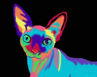 Custom Personalized Colorful Pop Art Pet Portrait from Photo , Dog Portrait Art Commission, Digital Art Download, Cat Dog Remembrance Gift