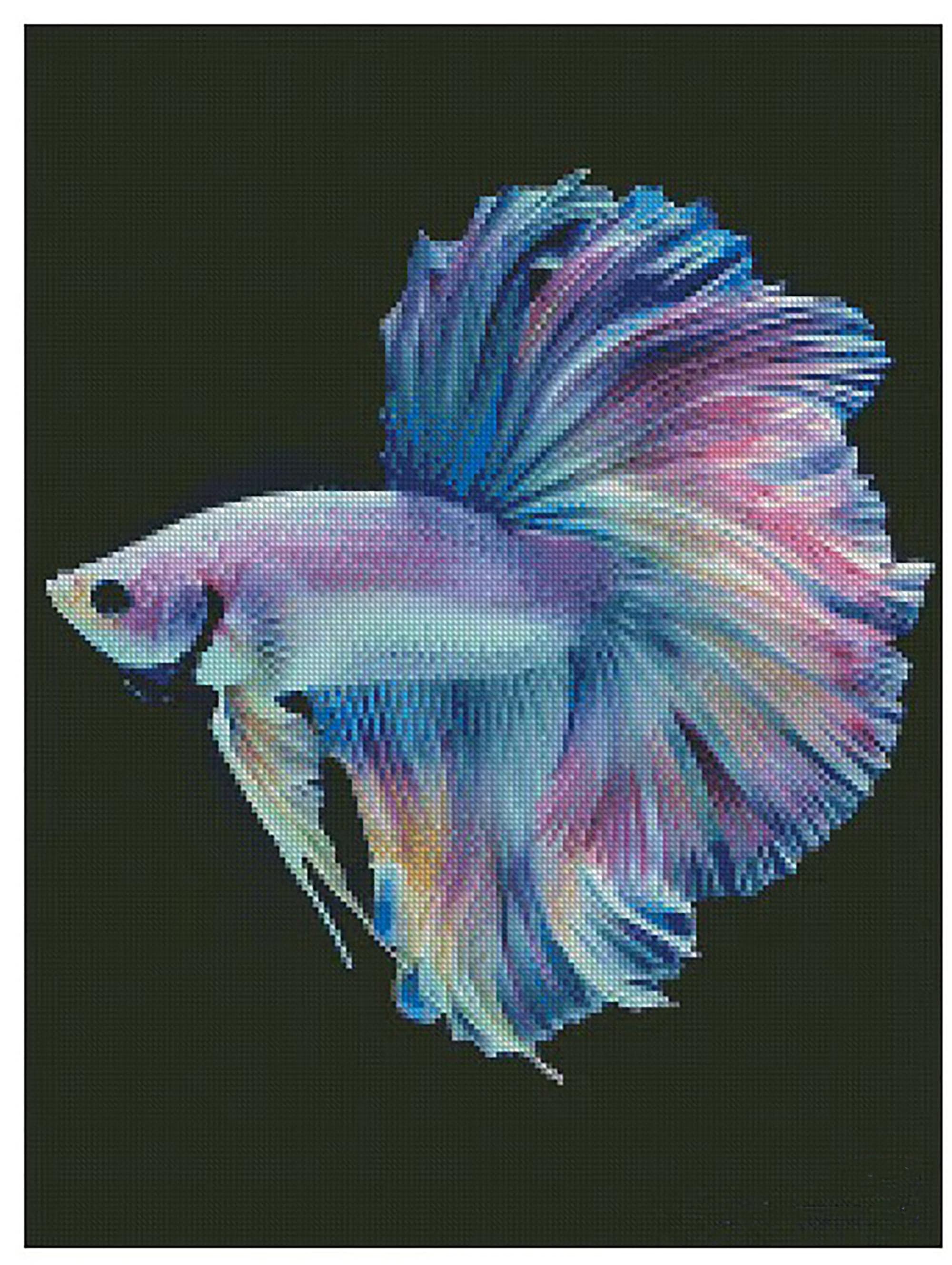 Pittura a diamante pesce Betta, kit di pittura a diamante 5D, arte a diamante, decorazione da parete colorata fai da te, regalo per le donne - Italia