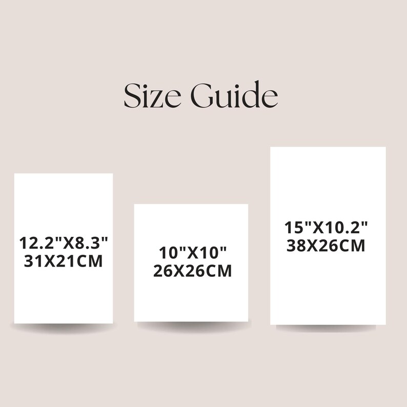 Pode incluir: Guia de tamanhos para impress&otilde;es com tr&ecirc;s tamanhos diferentes: 12,2" x 8,3" (31 x 21 cm), 10" x 10" (26 x 26 cm) e 15" x 10,2" (38 x 26 cm).