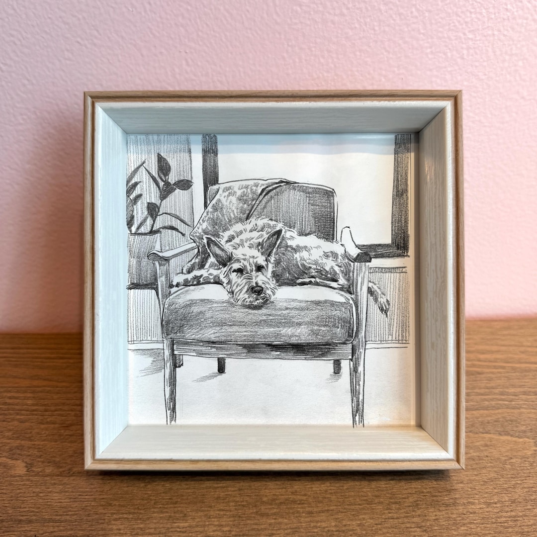 Custom Hand Drawn Pet Portrait From Photo, Dog Cat Art Commission ...