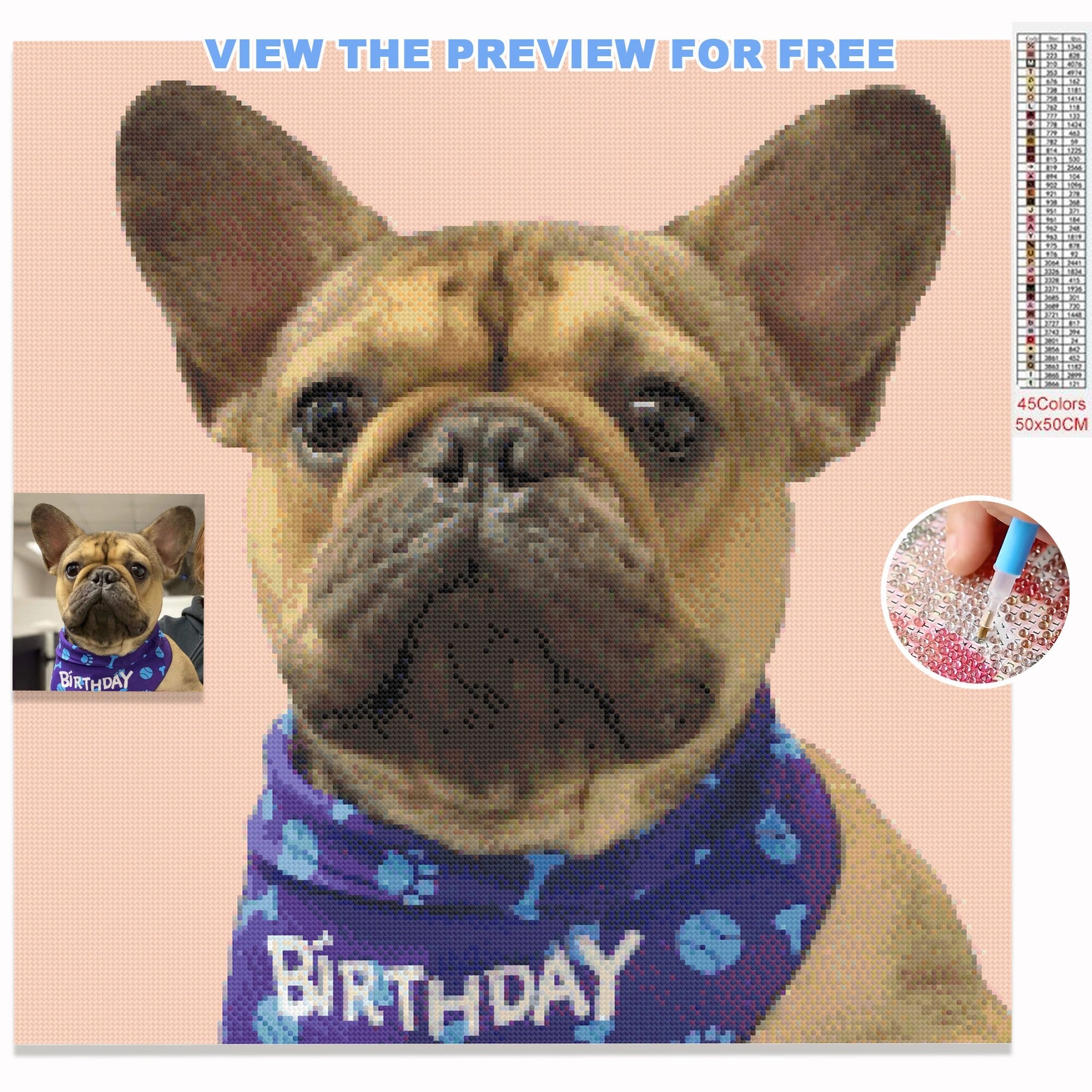 Bulldog 5D Diamond Painting K Bulldog inglese fai da te