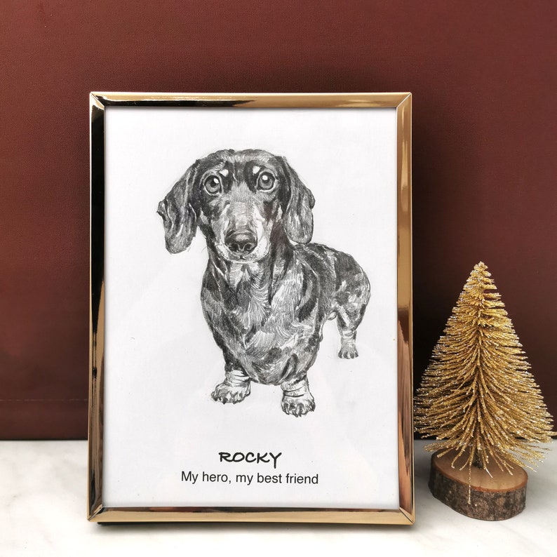 Personalised Pet Sketch, Custom Animal Drawing, Dog Portrait from Photo, Dog Lover Illustration, Pet Memorial Gift, Pet Loss Gift, image 6