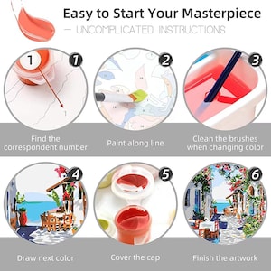 Custom Paint by Number, 24 36 48 Colors Paint by Number Kit Adult ...