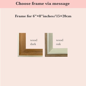 May include: Two wood picture frames, one dark wood and one oak wood, for a 6x8 inch or 15x20 cm print.