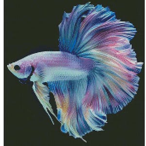 DCIDBEI Kit Diamond Painting 5D Fai Da Te Mare 45x85 Cm: Pesce Betta Giallo E Blu, Quadro Diamanti Da Regalo Per Decorazione Casa E Ufficio