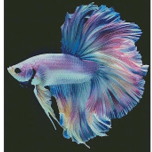 DCIDBEI Kit Diamond Painting 5D Fai Da Te Mare 45x85 Cm: Pesce Betta Giallo E Blu, Quadro Diamanti Da Regalo Per Decorazione Casa E Ufficio
