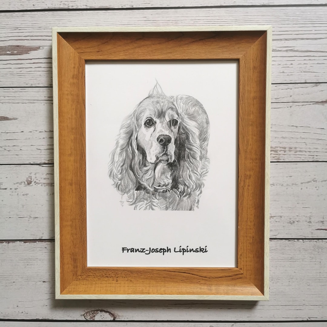 Custom Pet Portrait From Photo, Hand Drawn Dog Cat Pencil Sketch ...