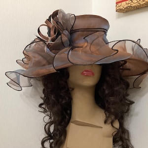 Church wedding hat chocolate brown