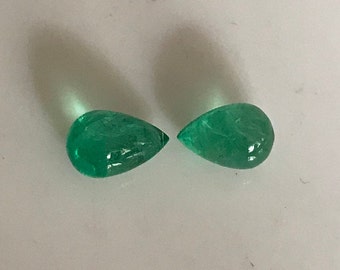 9 St Emerald Faceted Drop Beads 6x8mm.Approx. Strand 23cm