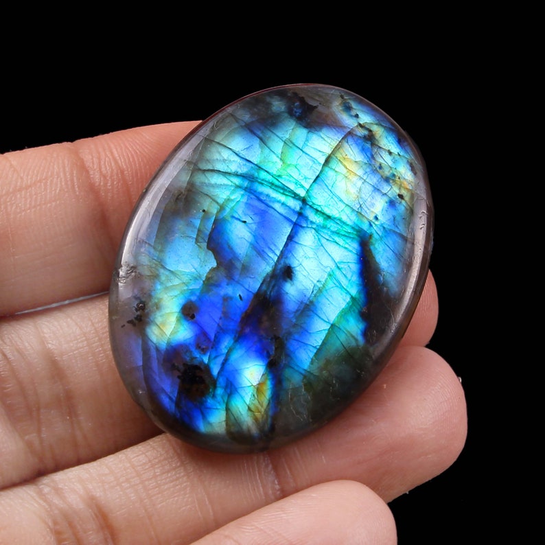 Labradorite Cabochon Natural Gemstone Loose Gemstone Blue Multi Labradorite Cabochon Gemstone 93.12 Carat Natural Labradorite