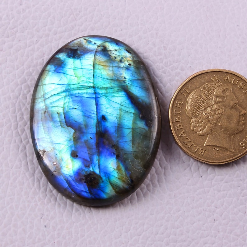 Labradorite Cabochon Natural Gemstone Loose Gemstone Blue Multi Labradorite Cabochon Gemstone 93.12 Carat Natural Labradorite