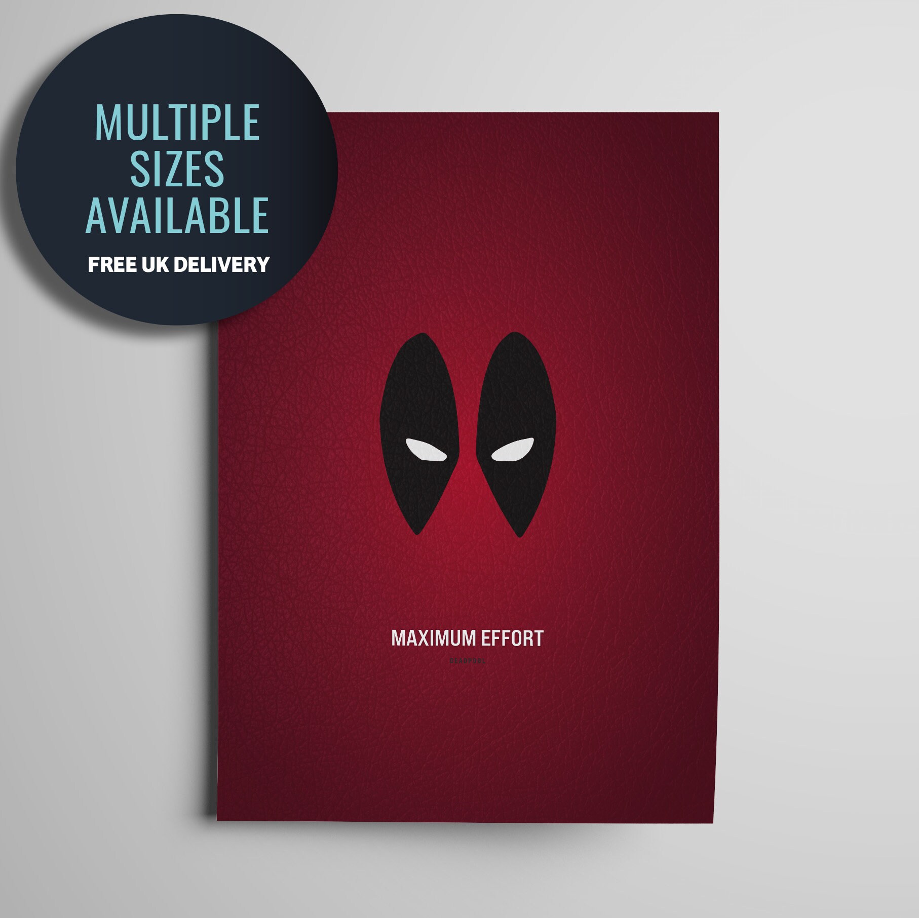 Maximum Effort Deadpool inspired quote movie poster A5 A4 | Etsy