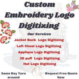 Custom logo Digitizing for embroidery, Logo Digitizing, Embroidery Digitizing Service, Image Digitizing Embroidery, Custom Digitize