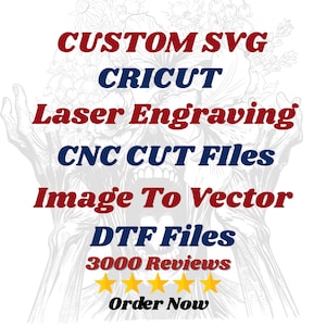 Custom SVG files, Image to Vector Conversion, Laser cut vectors engraving files, CNC file