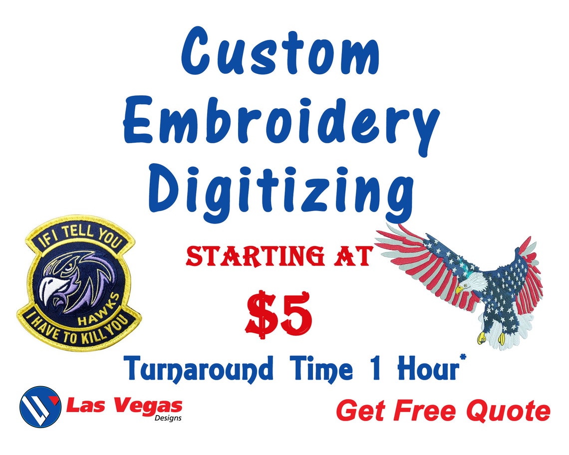 Custom Embroidery Digitizing Logo Digitizing Embroidery Etsy