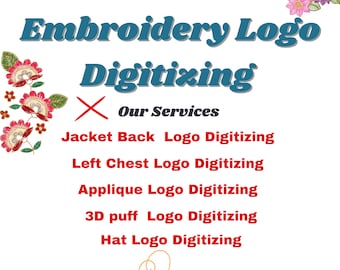 Custom Embroidery Digitizing, Logo Digitizing, Embroidery Digitizing Service, Image Digitizing Embroidery, Custom Digitize, Custom Patches