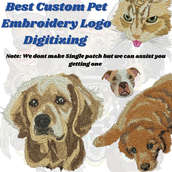 Pet Embroidery Designs, Dog logo, custom Digitizing services, Horse portrait, animal embroidery, Pet logo, pet patch, embroidery pattern