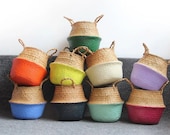 Colored Wicker Woven Baskets - Storage Basket, Wall Baskets, Decorative Baskets, Planter Basket