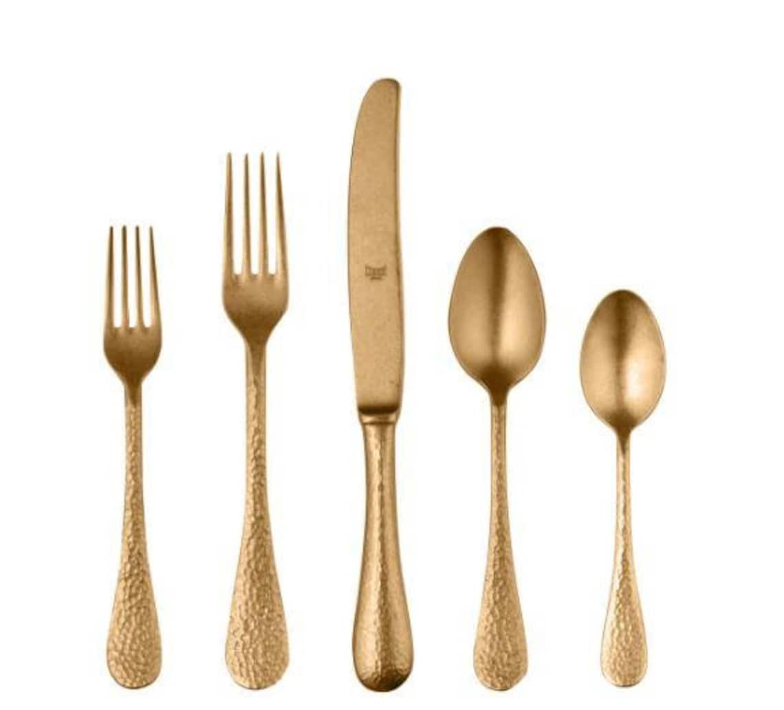 Mepra Epoque Flatware Gold Flatware Pewter 18/10 Italy mid Etsy