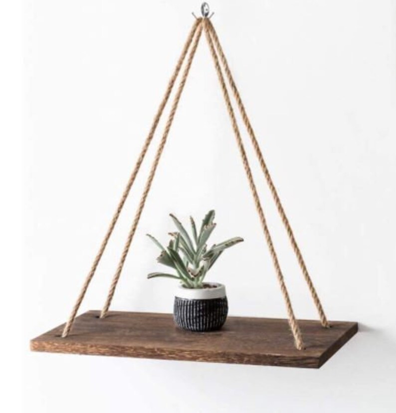 Swing Rope Floating Shelf Hanging Shelves Wall Rope Shelves Etsy