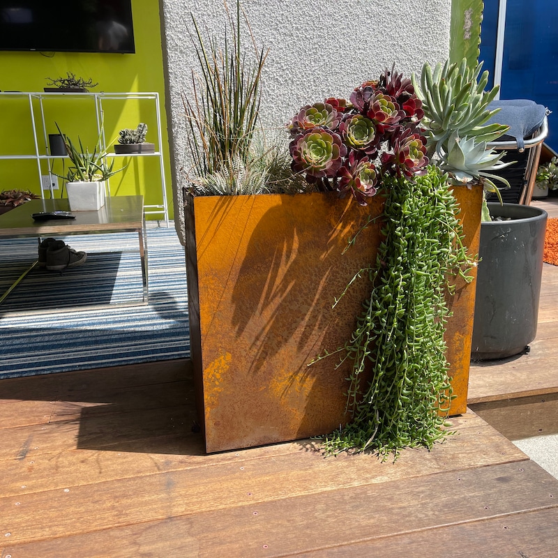 Rusted Metal Planter - Etsy