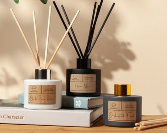 Customisable Reed Diffuser 100ml Coloured Bottle | Premium Quality Handmade Long Lasting Home Scent | Minimalist Aromatherapy Decor