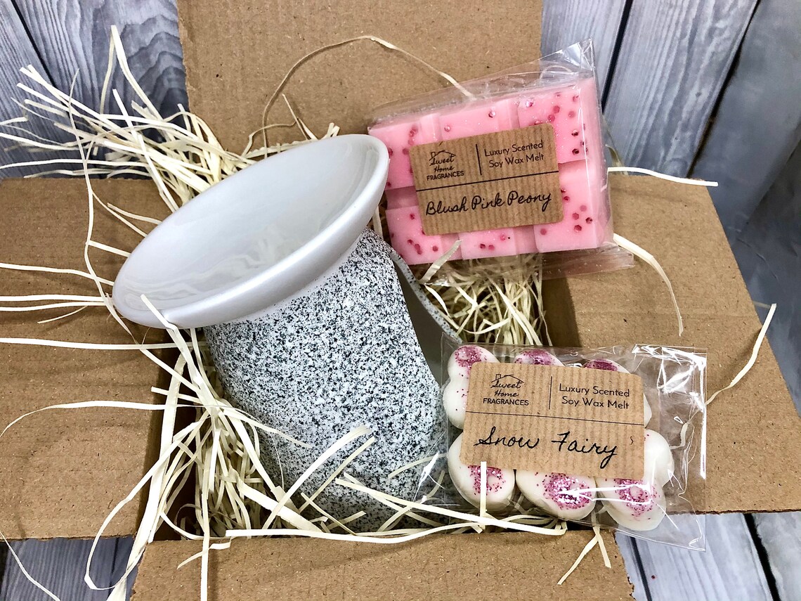 Stone Effect Yankee Candle Wax Burner & Melts Gift Set Etsy