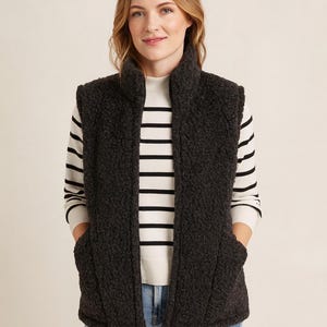 Kamizelka z wełny merynosów ~ Ocieplacz unisex ~ Dla spacerowiczów i ogrodników ~ Bezrękawnik z polaru do użytku wewnątrz i na zewnątrz ~ Przytulny jesienny styl