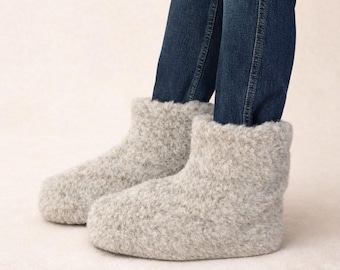 Wool Indoor Slipper Boots  - Unisex Fit - warm and cosy - Great for cold feet, arthritis and rheumatism