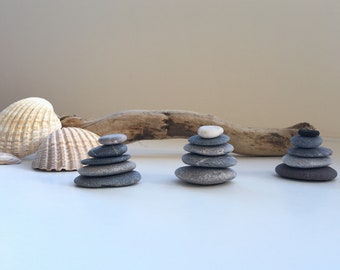 Mini Tiny Zen Stones ~ Small Stacking Stones ~ Desk Zen Stones ~ Natural Sea Meditation Pebbles ~ Coastal Garden Decoration ~ Spiritual Gift