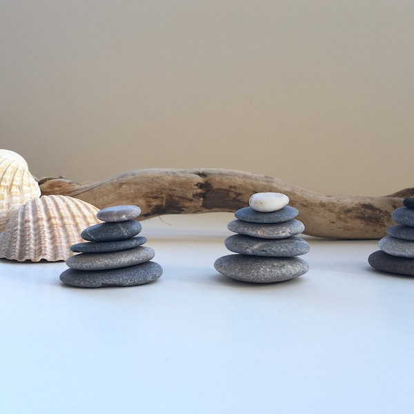 Mini Tiny Zen Stones ~ Small Stacking Stones ~ Desk Zen Stones ~ Natural Sea Meditation Pebbles ~ Coastal Garden Decoration ~ Spiritual Gift