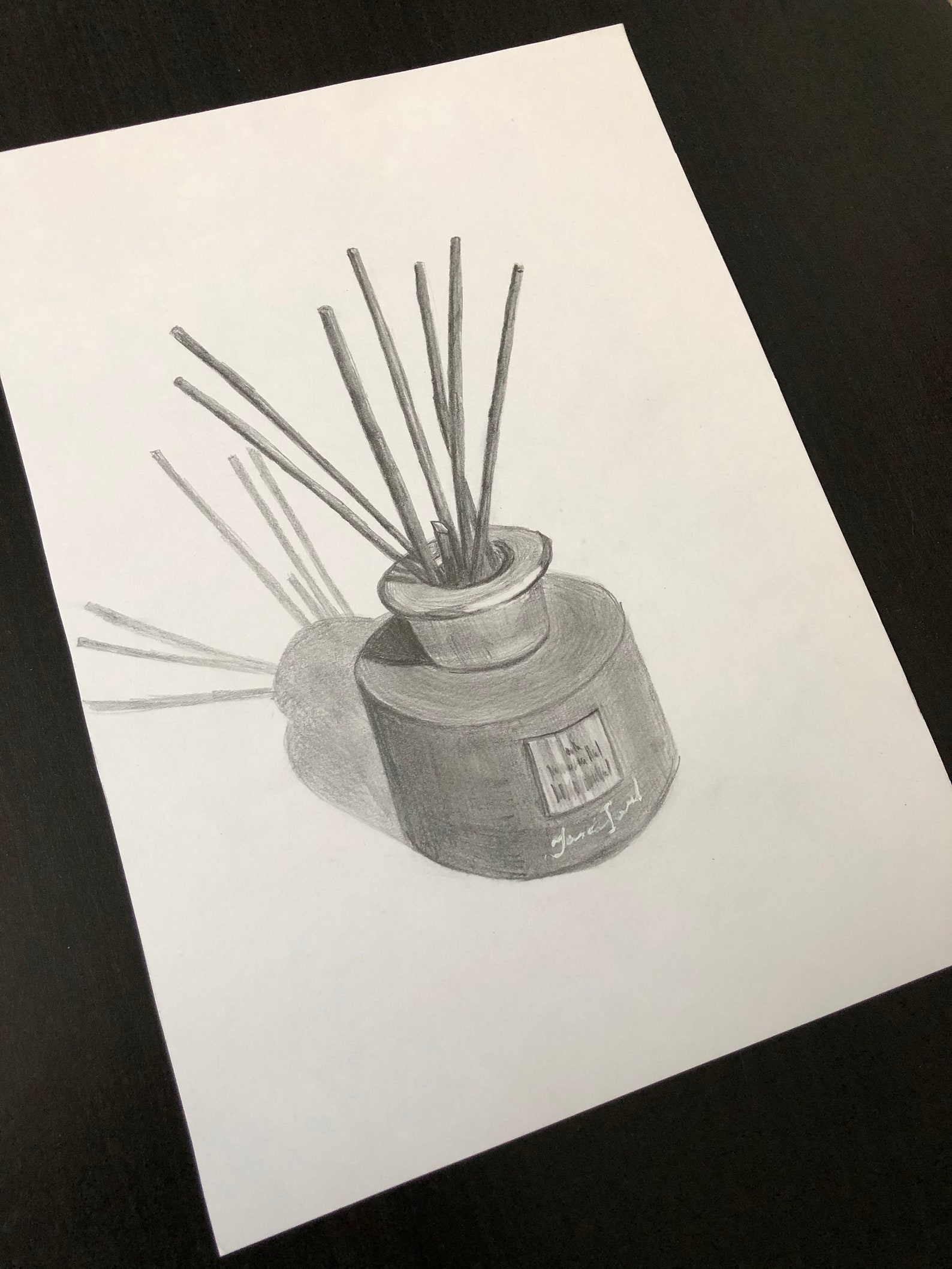 Aroma Bottle Drawing Original Poster With Pencil Aroma Etsy
