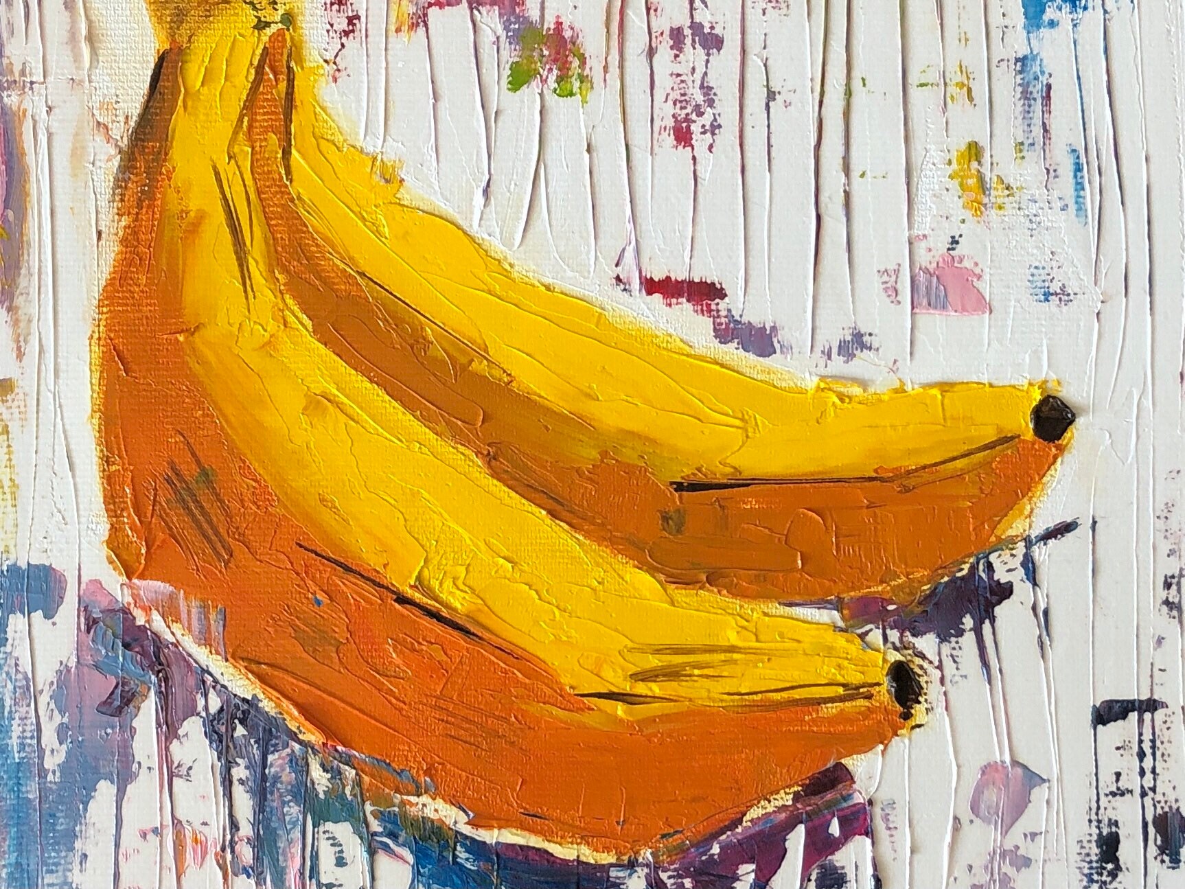 Banana Painting Original Oil Art Fruit Wall Art Food Artwork Etsy