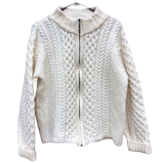 Wool Fisherman Sweater Irish Wool Sweater Vintage