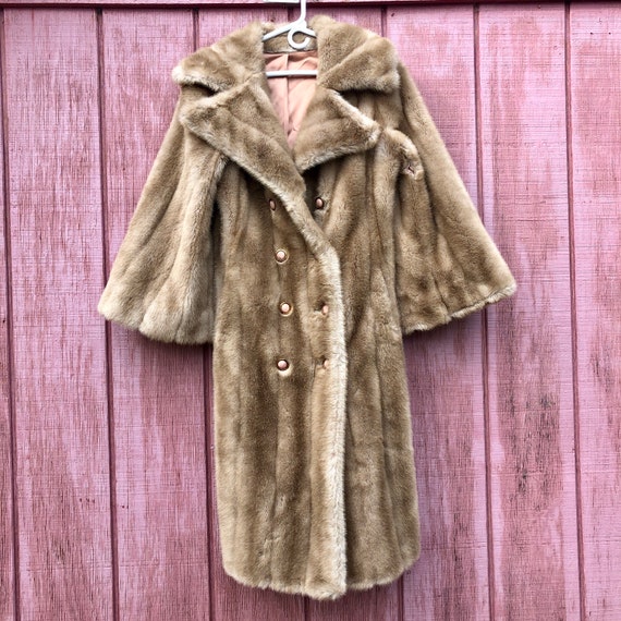 Vintage Faux Fur Coat Faux Mink Coat Tissavel Fran