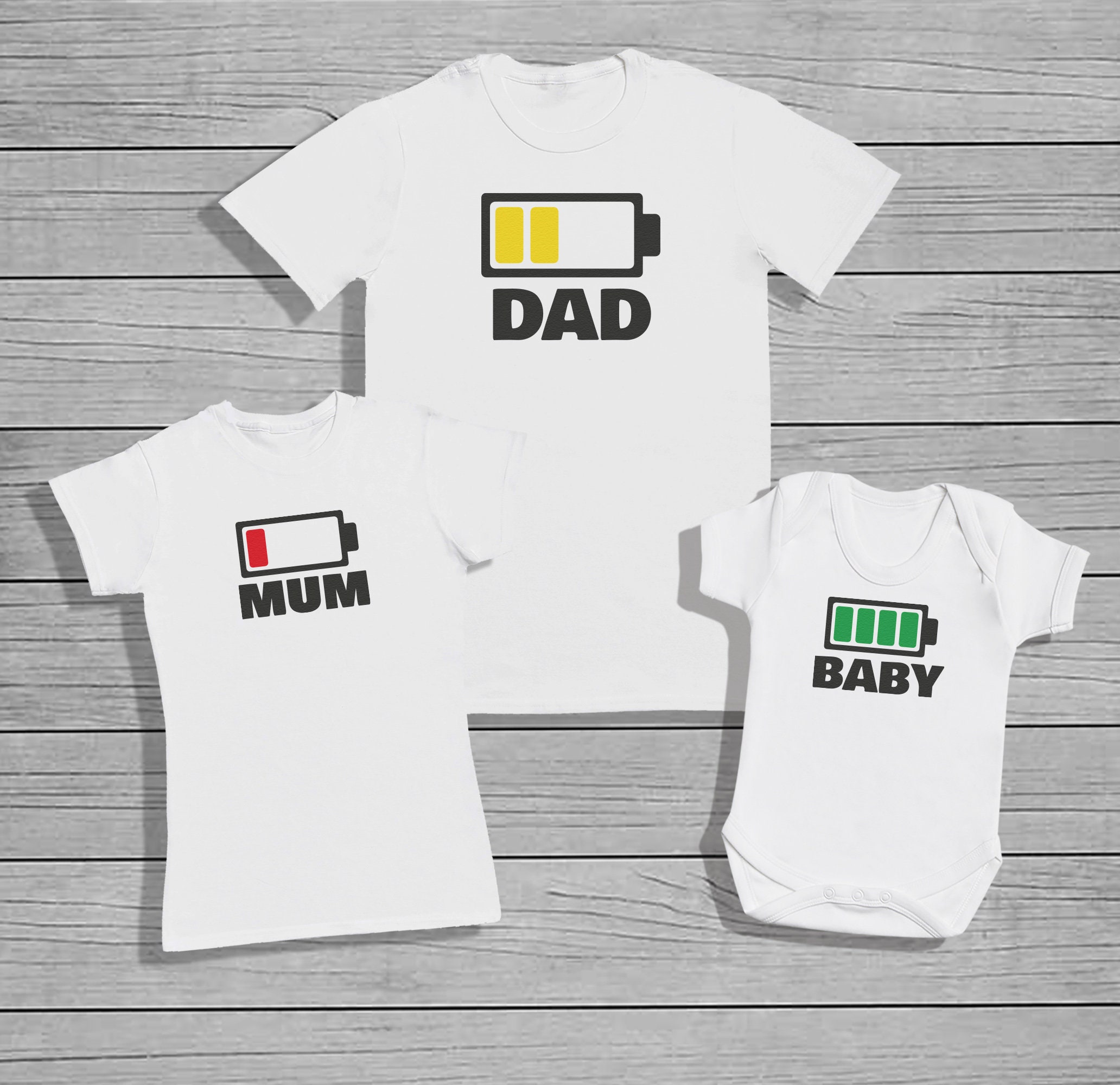 NEW Full Low NO Battery Matching Family Adult and Kids T-shirts Baby Newborn-5X 