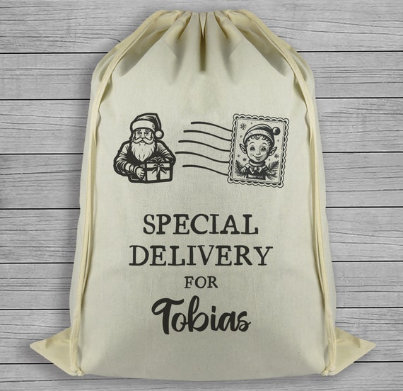 Personalised Special Delivery Santa Sack Personalised Gift Bag Santa bag Custom Santa Christmas Gift Bag Personalised 49 x 75cm