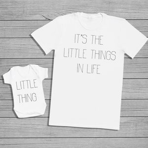 It's The Little Things - Baby Bodysuit & Mens T-Shirt Set - Baby Gift, Baby Bodysuit, Clothing Set