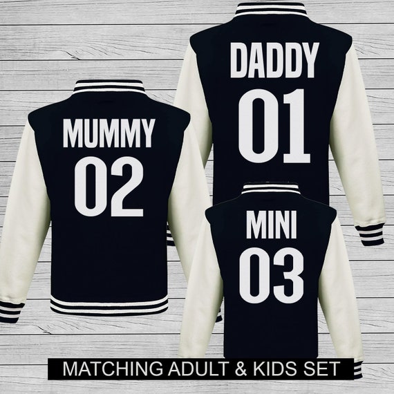 Personalised Varsity Jacket - Mummy, Daddy, Mini - Baseball style Jacket - Kids Jacket - Mum Varsity - Dad Varsity