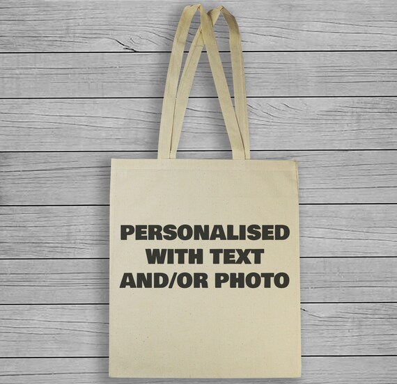 PERSONALISED Cotton Carrier Bag - Natural Colour - Personalised Tote Bag, Personalised Bag, Tote Shopping Bag, Personalised Shopping Bag