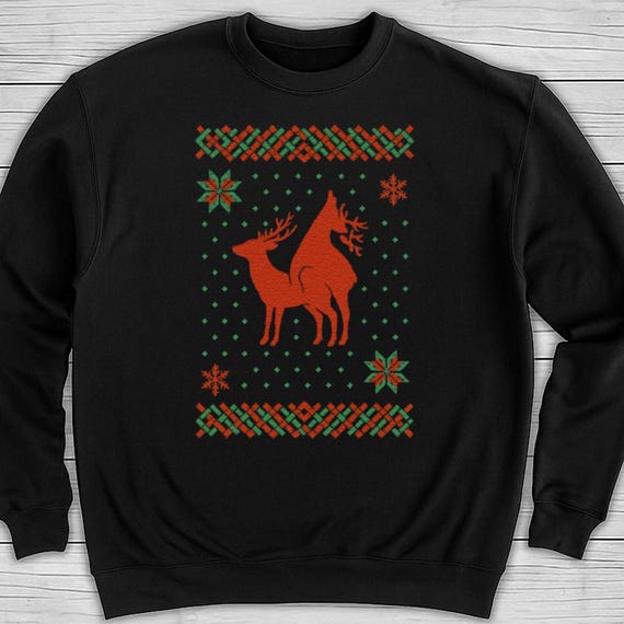 Funny Christmas Deers - Christmas Sweater For Him Her  - Gift - Christmas Sweater, Christmas Jumper -Christmas Sweater - Funny Christmas Top
