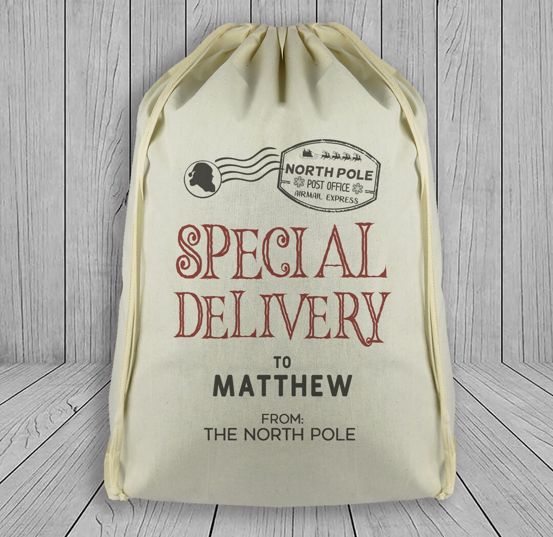 Personalised Santa Sack / Personalised Gift Bag Santa Bag, Custom Santa