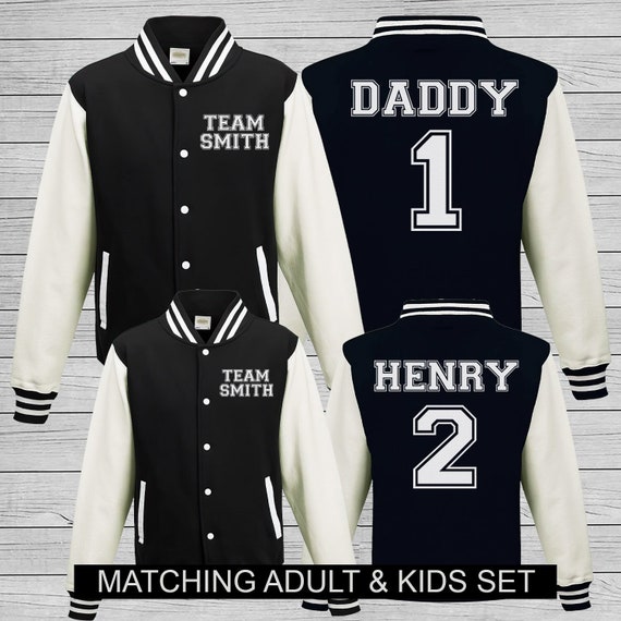 Personalised Varsity Jacket - 6 colours - Personalised with Team Surname & Est Year- Baseball style Jacket - Kids Jacket