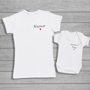 Nana and Nana's Boy  - Baby Bodysuit & Womens T-Shirt Set - Baby Gift, Baby Bodysuit, Clothing Set