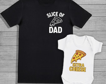 Extra Cheese - bijpassende romper met T-shirtset - cadeau baby, romper, kledingset, bijpassende top vader en baby, cadeau nieuwe vader