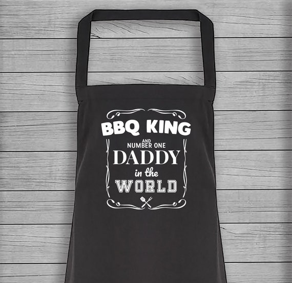 BBQ King & Number One Daddy In The World - Kitchen Apron - Kitchen Gift, Printed Apron, Fathers Day Gift - Gift For Dad