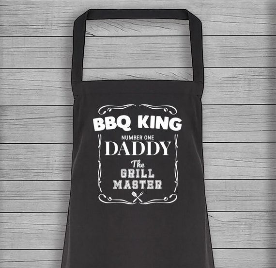 BBQ King, Number One Daddy - The Grill Master - Kitchen Apron - Kitchen Gift, Printed Apron, Fathers Day Gift - Gift For Dad