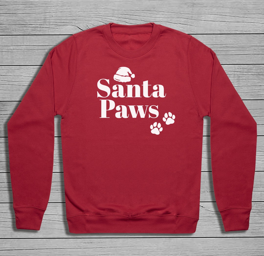 Santa Paws Christmas Red Sweater for Him Her Gift Christmas Sweater